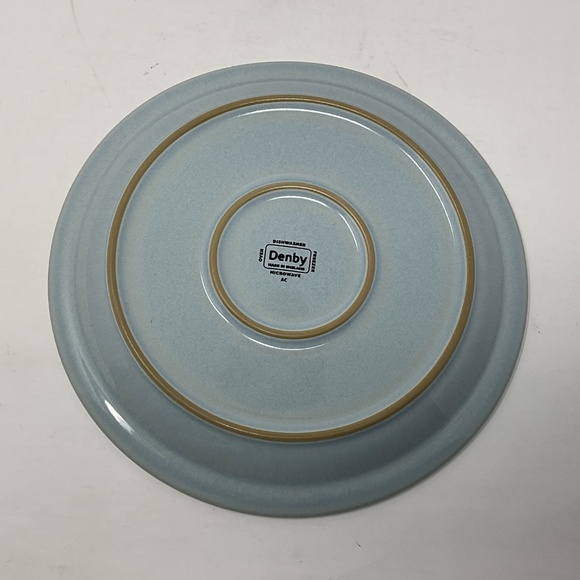 Denby Duets (retired) Stoneware Taupe & Blue Side Salad Luncheon Plate - Picture 3 of 4